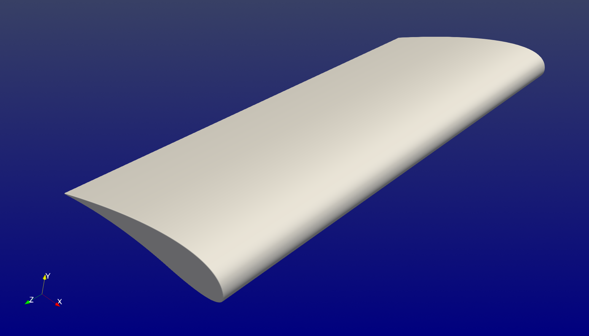 Three-dimensional airfoil using extrusion