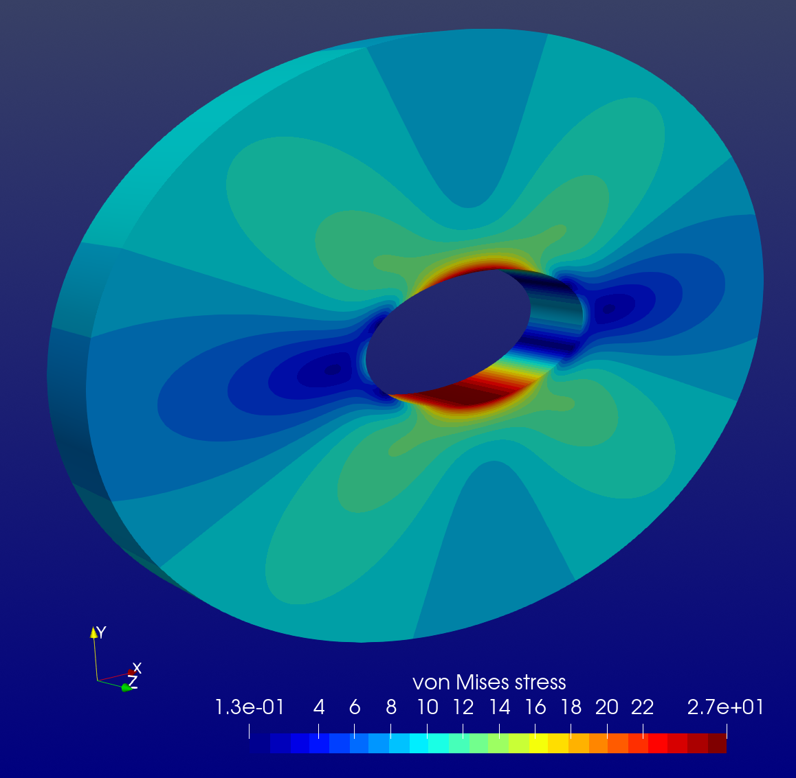 Hole in a three-dimensional plate