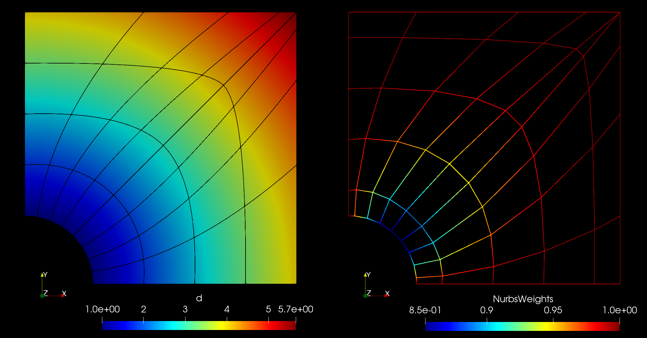 Bezier extraction on square plate with a hole